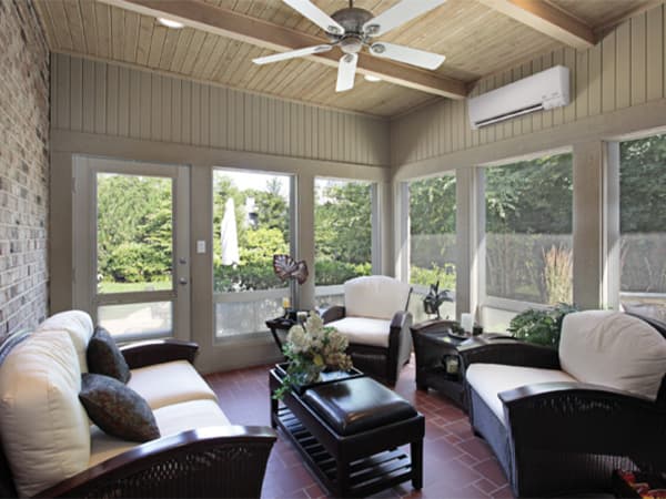 Ductless AC Installation for Home Comfort Sunroom with ductless mini split air conditioning system for home comfort